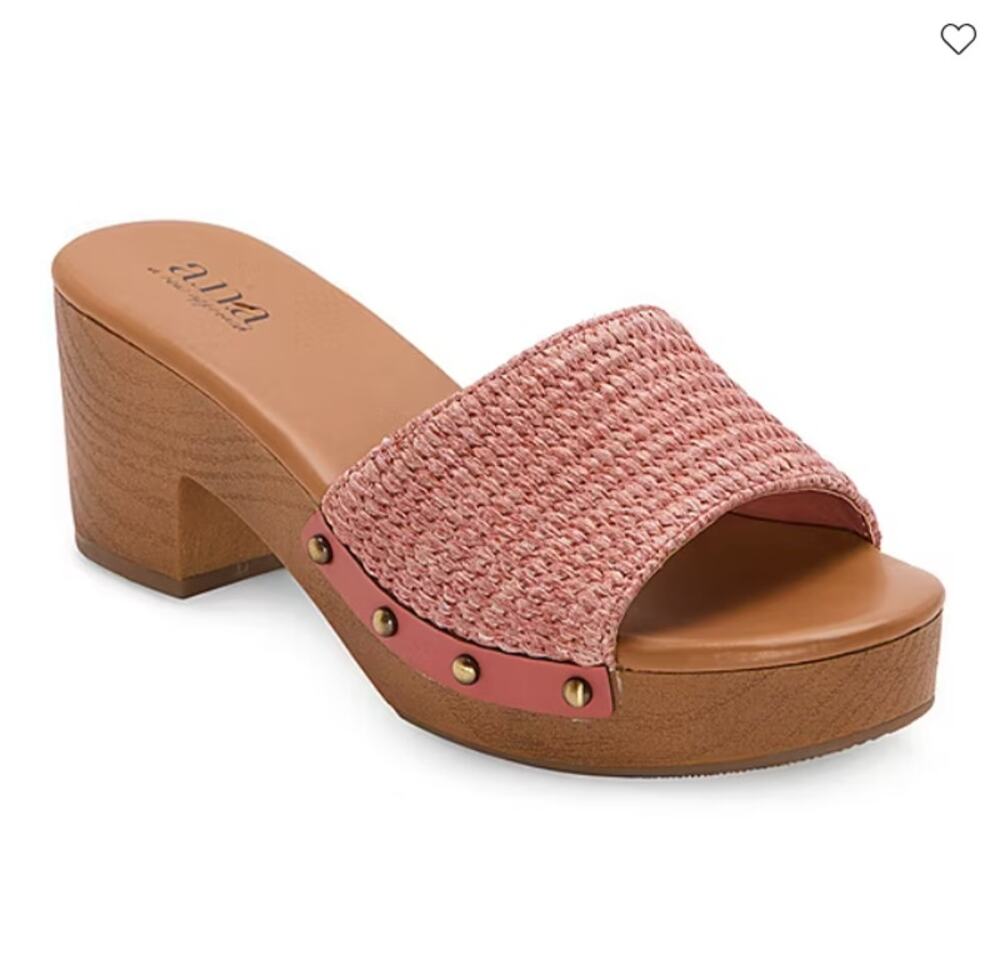 a.n.a Womens Robinson Heeled Sandals Terracotta Pink Size 6.5M